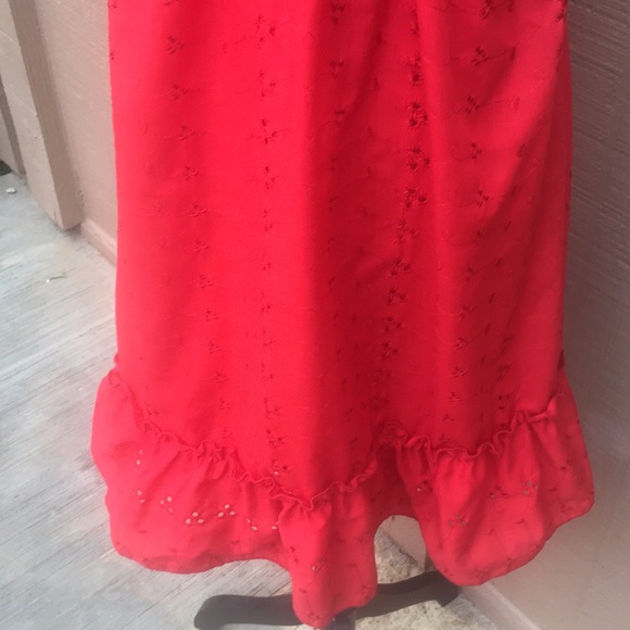 Sz 4 Believe Petite Red Eyelet Lace Dress - Picture 4 of 7
